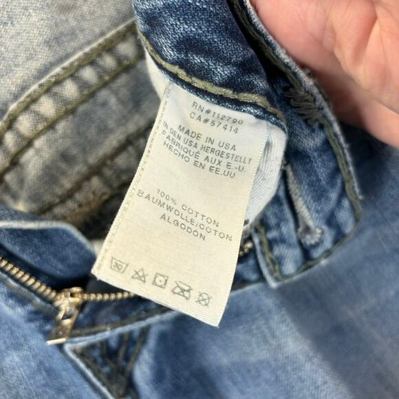 True Religion Jean Mens 29 Ricky Flap Super T Relaxed Distressed (meas 31x35) - Picture 12 of 15